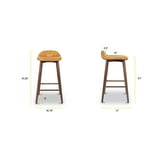 Poly and Bark Notello Leather Counter Stool in Tan/Walnut - Walmart.com