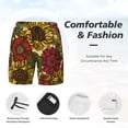 thumbnail image 6 of Picia Sunflower pattern Mens Swim Trunks with Compression Liner Stretch Beach Shorts Quick Dry with Zipper Pockets No-Chafing Board Shorts-Large, 6 of 9
