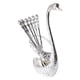 thumbnail image 1 of Kit de cuchara de postre para café de encimera, soporte con base de cisne para helado delicado B-plata, 1 of 8