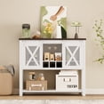thumbnail image 5 of 46.5 In Sideboard Buffet Storage Cabinet, Farmhouse Wine Bar Cabinet with Wine Glass Rack & Sliding Barn Doors, Liquor Cabinet Bar Coffee Bar Cabinet for Home, Kitchen, Dining, Living Room, Gray, 5 of 7