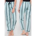 thumbnail image 2 of Rdhnmea Women's Stripe Print Pajama Pants Drawstring Elastic Waist Long Trousers Cozy Lounge Bottoms, 2 of 6