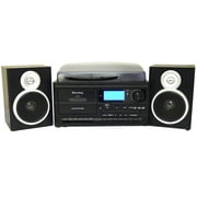 TechPlay ODC128BT Black 3-Speed Turntable with Cassette player/r