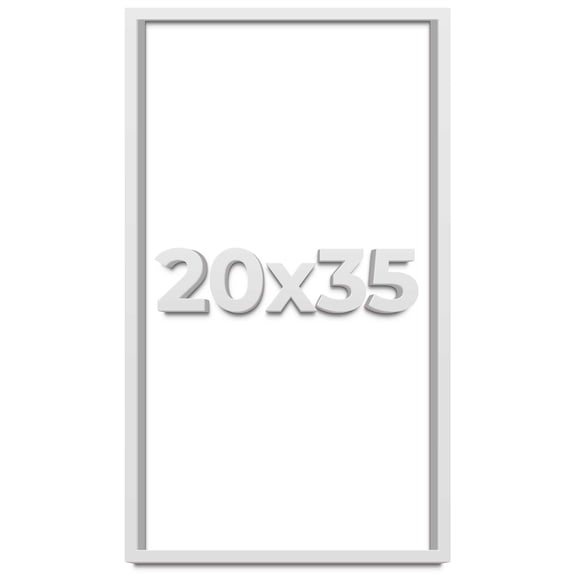 20x35 Shadow Box Frame White | 1 Inches Deep Real Wood Contemporary Shadowbox Display Frame | UV