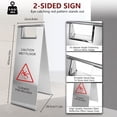 thumbnail image 2 of 4 PCS Stainless Steel Wet Floor Caution Sign, 24in Caution Wet Floor Signs, Portable Foldable Bilingual Safety Sign, for Kitchen, Restaurant, Shop, Restroom, Silver, 2 of 7