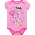 thumbnail image 3 of DC Comics Justice League Infant Baby Girls 5 Pack Bodysuits Newborn to Infant, 3 of 5