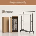 thumbnail image 3 of Garment Rack§clothing Rack§double Rods Clothes Rack§heavy Duty Clothes Rack§rolling Garment Rack§garment Rack With Extendable Rods Garment Rack Black Height Adjustable Heavy, 3 of 6