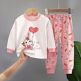 thumbnail image 2 of Gibobby Toddler Kids Boy Long Clothing Set 0 6 12 18 24 Months 2T 3T Toddler Boys Outfits Long Sleeve Prints Tops Pants Child 2Pcs Set Kids Fall Winter Clothes for Boys Set(4-5 Years,Pink), 2 of 4