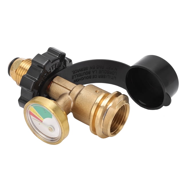 FAGINEY Adaptateur de Réservoir de Propane, Convertisseur de Réservoir de Propane avec Compteur, Adaptateur de Réservoir de Propane à Détection de Fuite Codée par Couleur Protection Sûre Jauge de Réservoir de Propane, Adaptateur de Propane POL