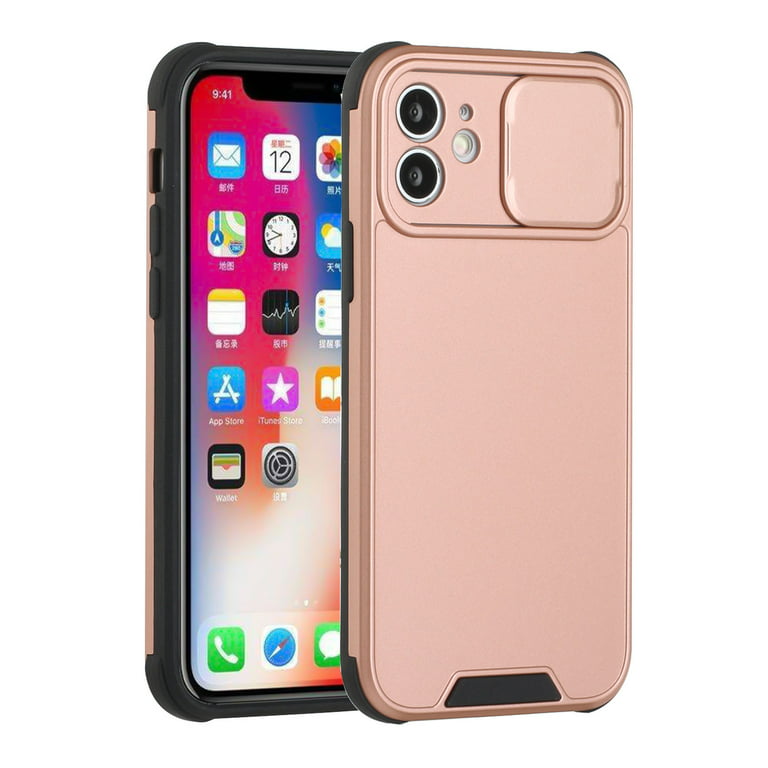 For Apple iPhone 13 Pro Max 6.7 Transparent Clear Hybrid with Metal  Buttons and Camera Protection Hard TPU Cover ,Xpm Phone Case [ Clear / Rose  Gold