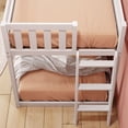 thumbnail image 5 of Max & Lily Solid Wood Twin over Twin Low Bunk Bed with Ladder on End For Kids, White, 5 of 13