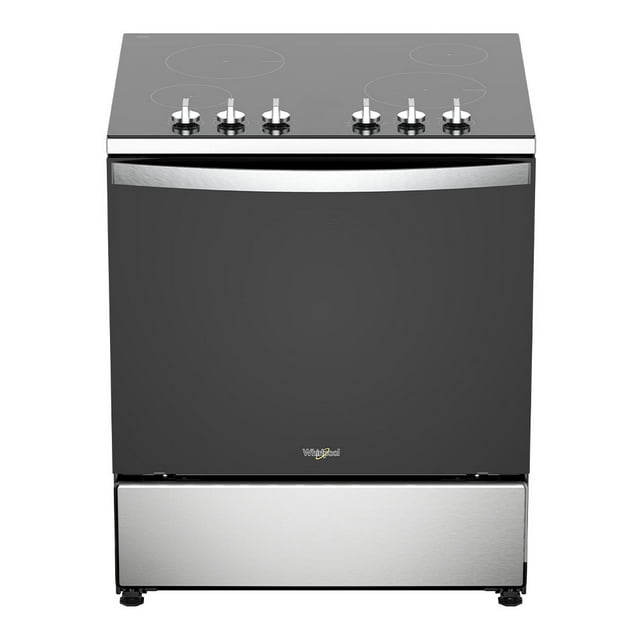 Estufa Whirlpool Electrica de Piso 30 pulgadas 4 elementos de Calor Negro sin capelo WFRE1300D