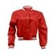thumbnail image 4 of Gibobby chaquetas de ligera Y atlético Chaqueta de béisbol de manga de cuero de patchwork de color de otoño e invierno para mujer (Rojo, L), 4 of 5