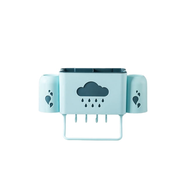 Bewildely Soporte para cepillos de a prueba de polvo, a prueba de humedad, decorativo, resistente, para almacenamiento en el hogar y el baño, Cocina y Comedor Azul claro Bewildely HA081812-03