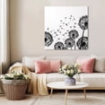 thumbnail image 5 of Dandelion Wall Art Painting on Canvas, Black White Modern Country Rustic Plants Canvas Art Home Prints Wall Art Framed Modern Artwork for Living Room Bedroom Wall Decor 12x12in, 5 of 9
