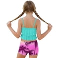 thumbnail image 5 of Momihoom Girls' Ruffled Two-Piece Swimsuit with Tropical Palm Print, Flowy Tank Top and Shorts Set for Beach and Pool Days, 5 of 7