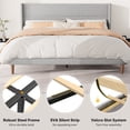 thumbnail image 5 of Frostbloom King Size Platform Bed Frame, Linen Upholstered Wingback Headboard, Light Gray, 5 of 7