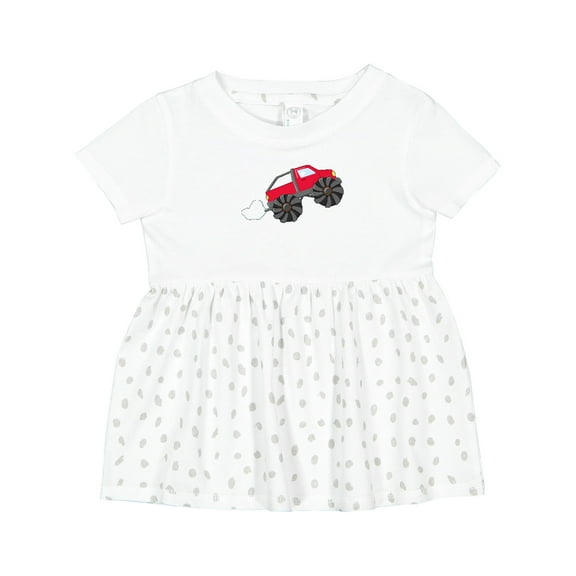 Inktastic Red Monster Truck Action Girls Baby Dress