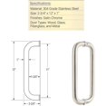 BRINKS Commercial 12" 'C' Style Pull Door Handle, Satin Chrome Finish