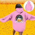 thumbnail image 4 of Women's Oktoberfest Printed Drop Shoulder Hoodie for Everyday Wear and Casual in Autumn/Winter Season Pink 4XL, 4 of 7