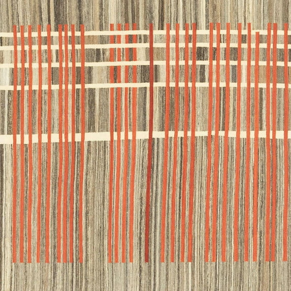 Ahgly Company Machine Washable Indoor Square Abstract Red Fox Red Area Rugs, 4' Square