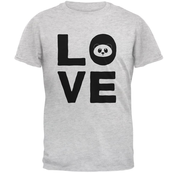 Panda Love Series Mens T Shirt Light Heather Grey 3X-LG