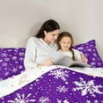 thumbnail image 4 of Manfei Winter Snowflake Print Twin Bedding Sets 7-Piece, Christmas Festival Bedding Comforter Set, Teens Boys Girls Kids Reversible Sheet Sets, Luxury Bedroom Decor, 4 of 7