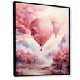 thumbnail image 2 of Designart "Pink Balloon'S Whimsical Spell I" Hot Air Balloon Floater Framed Wall Decor, 2 of 5