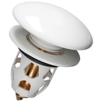 NIAIZEK Bathroom Sink Plug Ceramic Press Type Drain Stopper with Hair Catcher