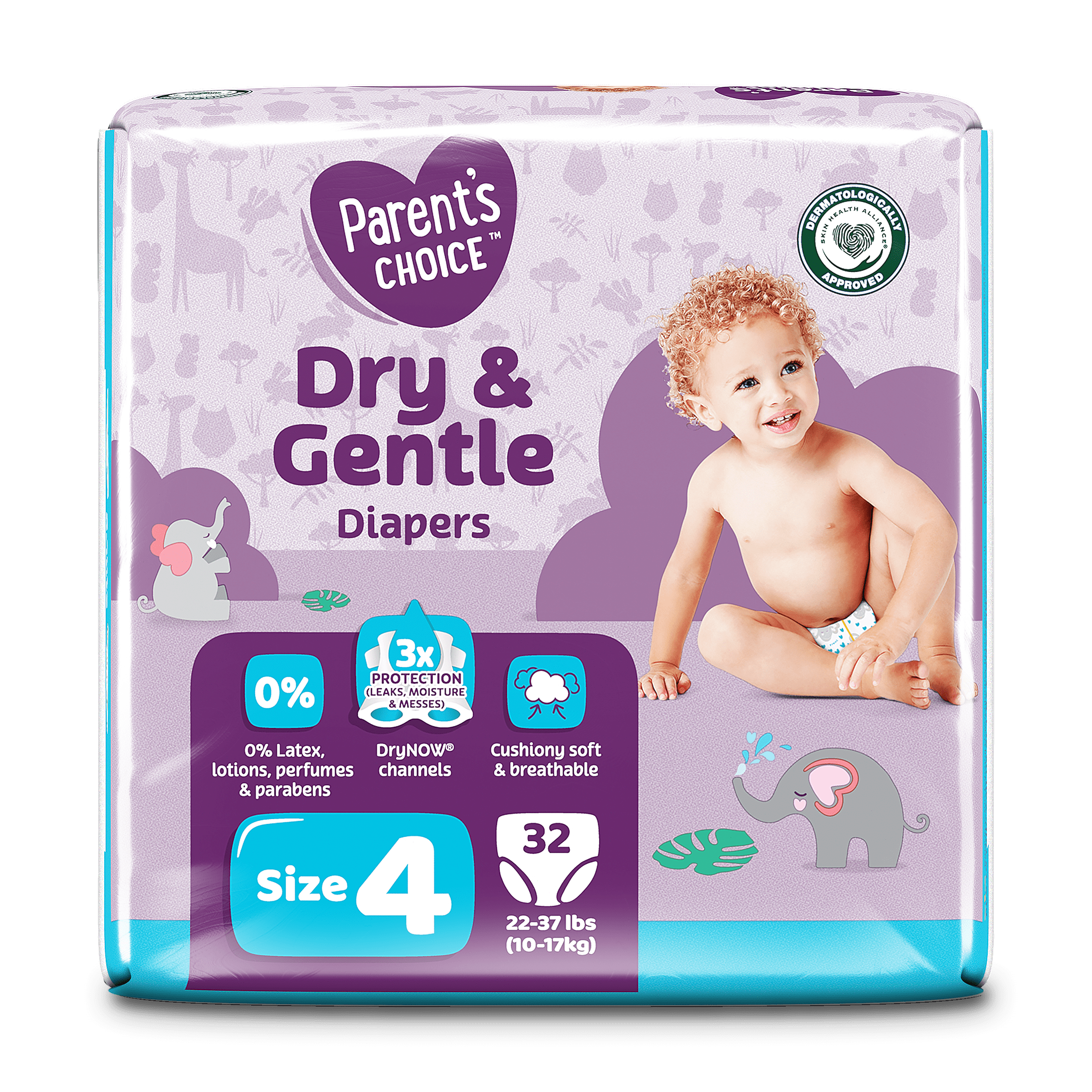Pañales Parent's Choice Dry & Gentle Talla 4, 32 piezas (Selecciona para más opciones) 7