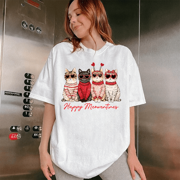 Happy Meowentine’s Cat Lover Valentine T-Shirt