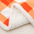 thumbnail image 3 of Sherpa Fleece Throw Blanket, Super Soft Warm Buffalo Plaid Plush Blankets and Throws, Lightweight Cozy Fuzzy Blanket for Couch Sofa Bed (Orange, Throw 50" x 60"), 3 of 6