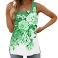 thumbnail image 2 of QQAMB Women's Tank Top Sleeveless Square Neck Floral Print Loose Fit Casual Tank Top Summer Fashion Flowy Blouse Green XL, 2 of 5
