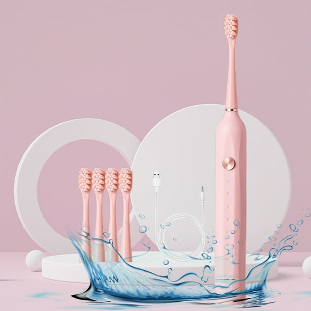 Cepillo de dientes portátil de bajo ruido con temporizador, IPX7, cepillo de dientes eléctrico con vibración y agua.