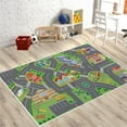 thumbnail image 3 of AuroraX Cute Living Room Area Rug Non-Slip Backing Soft Living Room Mat 19x31 Inch Minimalist Cartoon City Traffic Play, 3 of 6