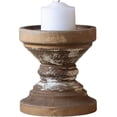thumbnail image 4 of Farmhouse Antique Candle Holder for Pillar Candle, Brown, 6.7" x 6.7" x 7.1", 4 of 7