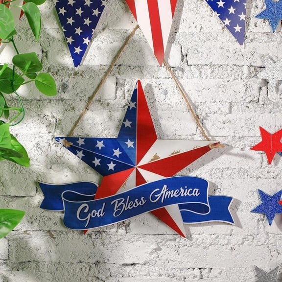 Fwttom 4Th of July Decorations, Home Wall Decorations Wooden Usa Flag Wall Decor Independence Day Home Decor Vintage Porch Decor