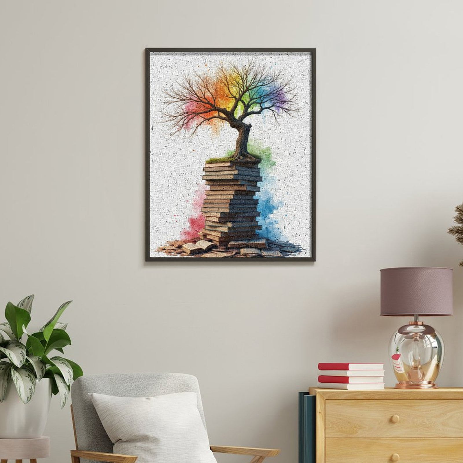 Paint by Numbers Kit for Adults, Tree Of Knowledge S Art Paint by Numbers, Easy Paint by Numbers Kit for Adults Beginner, DIY Adult Paint by Number Kits on Canvas, 12x16in Home Decor