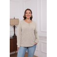 thumbnail image 3 of XIEERDUO Womens Sweaters Lightweight Henley Neck Button Up Long Sleeve Shirt Tops, 3 of 5