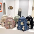 thumbnail image 5 of Mochila Kawaii con pin Kawaii y accesorios Mochila Mochila estética linda Mochila Kawaii linda para la escuela (negro), 5 of 5