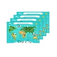 thumbnail image 4 of MKHERT World Map with Animals and Birds Placemats Table Mats for Dining Room Kitchen Table Decoration 12x18 inch,Set of 4, 4 of 4