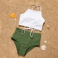 thumbnail image 4 of Womens Solid Bikini Set Bandage Lingerie High Cut Bodysuit Bathing Swimsuit, 4 of 6