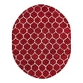 thumbnail image 3 of Unique Loom Trellis Shag Collection Area Rug - Ruby (7' 10" x 10' Oval Burgundy Red/Ivory), 3 of 11