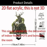 Blukids Fairy Garden Stakes Decor,Elf Garden Stakes Acrylic 2D Flower Pot Stake Garden Ground Insert Fairy Garden Accessories Tree Man Elf Statue Ornaments for Pot Plants Garden Yard Lawn Decor（Green）