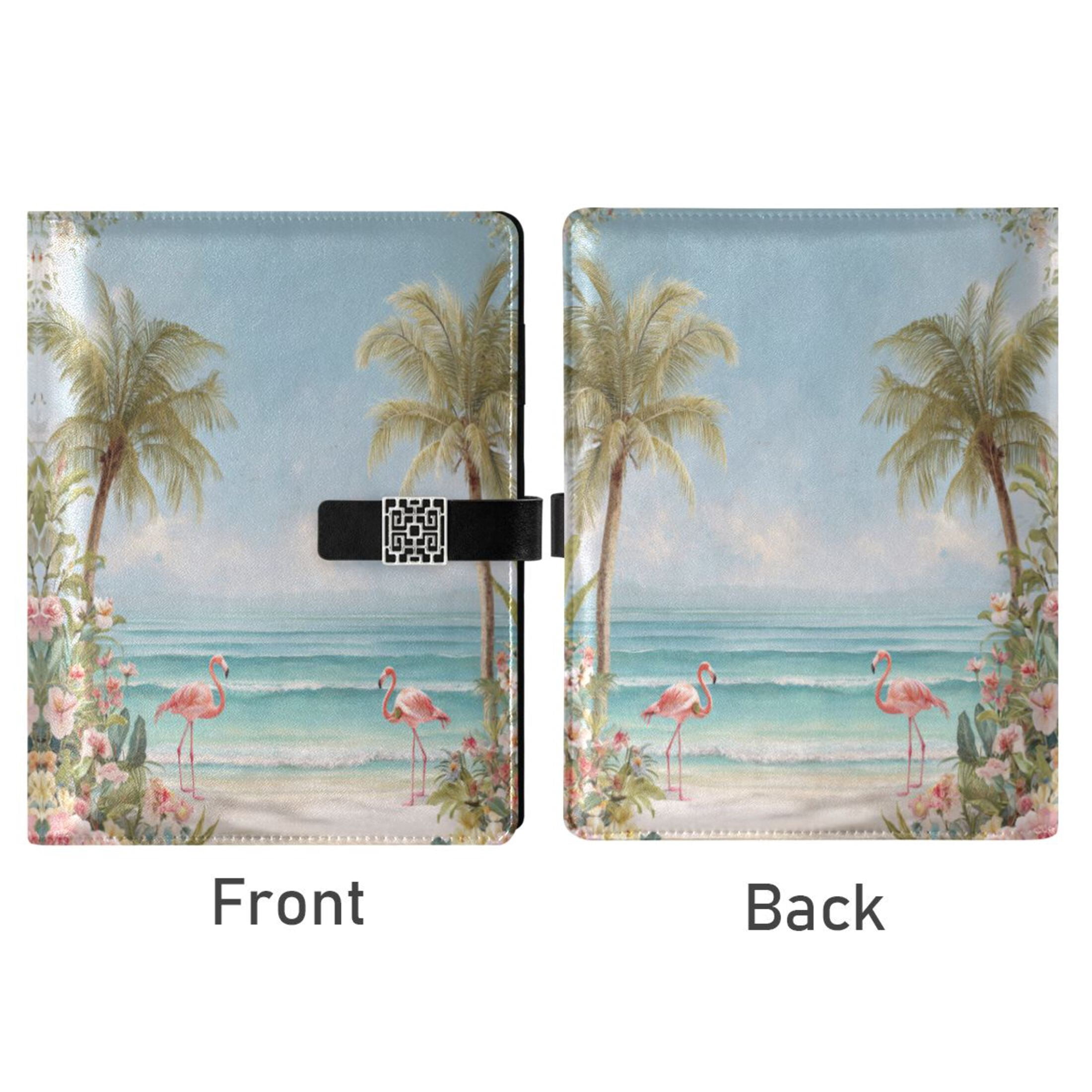 Leather Planner Leather Notebook Notebook Journal Binder Design Pen Pocket Design Convenient for Storage 3d Wall Palm Trees