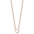 thumbnail image 4 of Auriga Fine Jewelry 925 Sterling Silver Rose-tone CZ Heart Paper Clip with 2in Ext. Necklace 17.5" for Women, 4 of 6