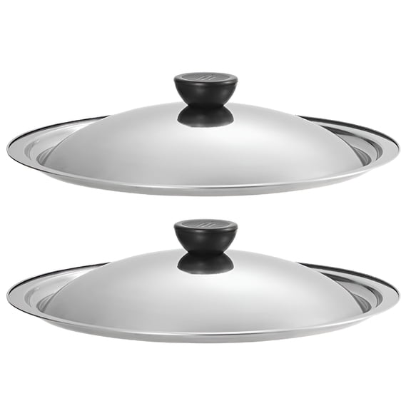 ACDANC 2026 New 2Pcs Frying Pan Lid Stainless Steel Pot Cover Reusable Multipurpose Pan Lid 23.5Cm for Cooking, Frying, Steaming, Food Preservation, Kitchen Use.
