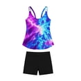 thumbnail image 3 of Brqkzdu Womens Tankini Bathing Suits Tummy Control High Waist Tankini Swimsuits Floral Print Swimwear Tops with Boyshorts Split Swimsuits, 3 of 8