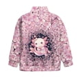 thumbnail image 6 of Xoenoiee Axolotl Cherry Blossom Print Half Zip Pullover for Girls Teens Long Sleeve Sweatshirts Quarter Zipper Fall Winter Outfits Clothes 2025, Size 13-14 Years, 6 of 7