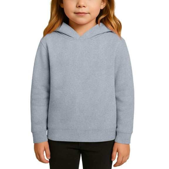 UACY Oversized Hoodies for Girls Fall Fashion Versatile Plain Hooded Sweatshirt Casual Comfy Long Sleeve Pullover (Grey, 5-6 Years)