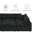 thumbnail image 3 of Modular Sectional Sofa Couch, Black, Fabric, Living Kitchen Cafe Bistro Hospitality Restaurant, Modern Contemporary HB34786, 3 of 5